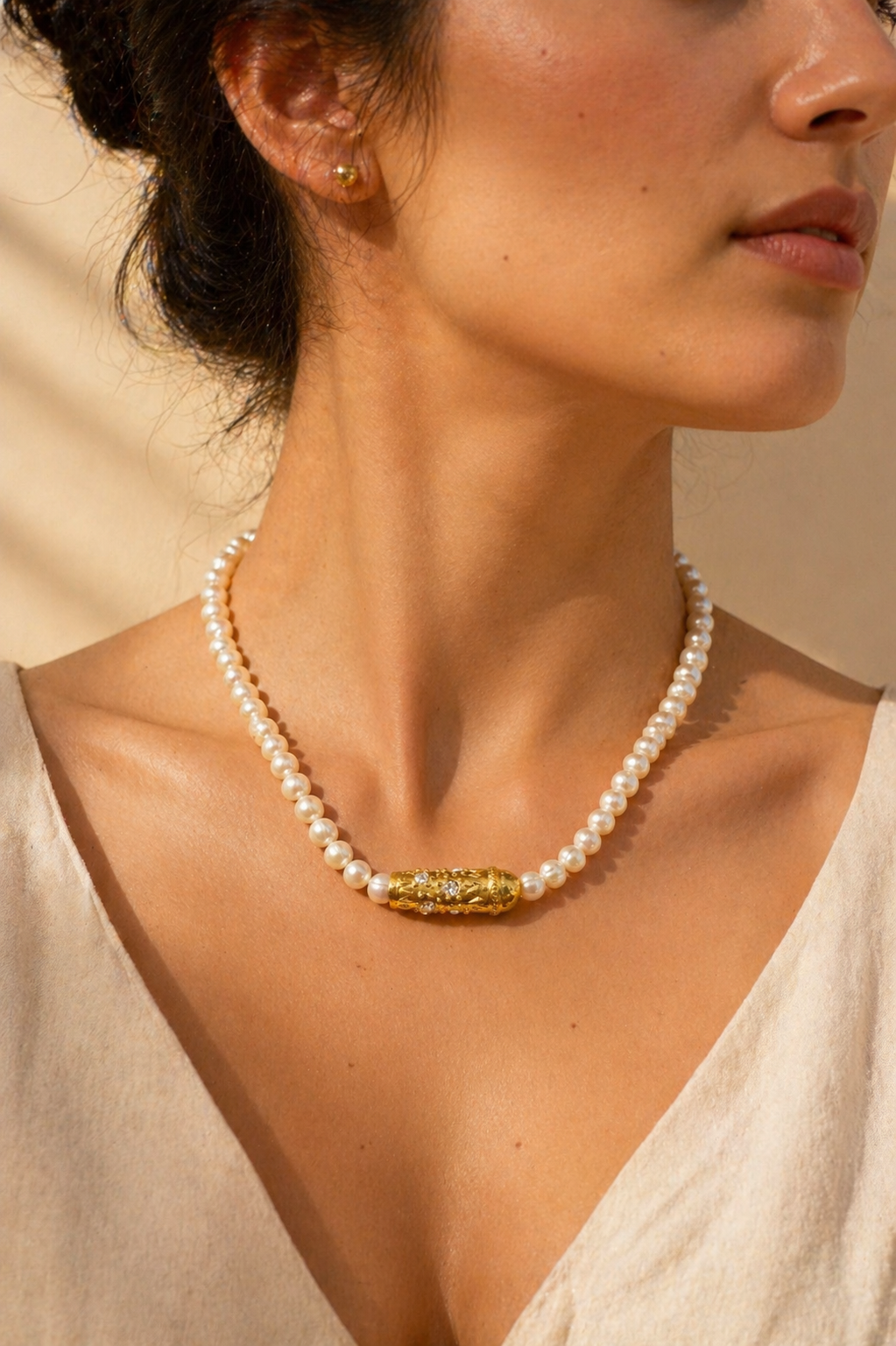 Aeris Pearl Gold Accent Necklace