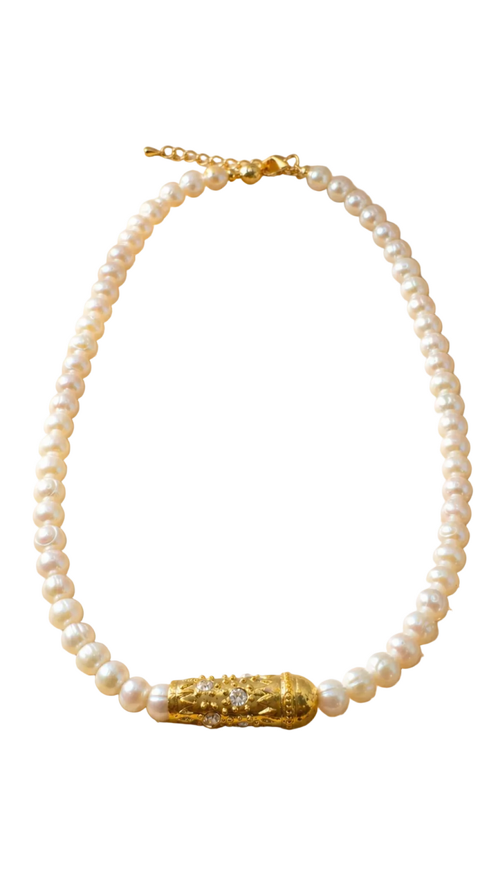 Aeris Pearl Gold Accent Necklace