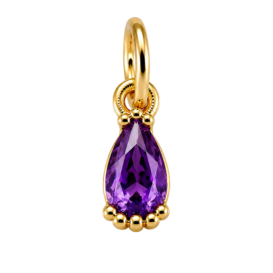 Amethyst Birthstone Charm