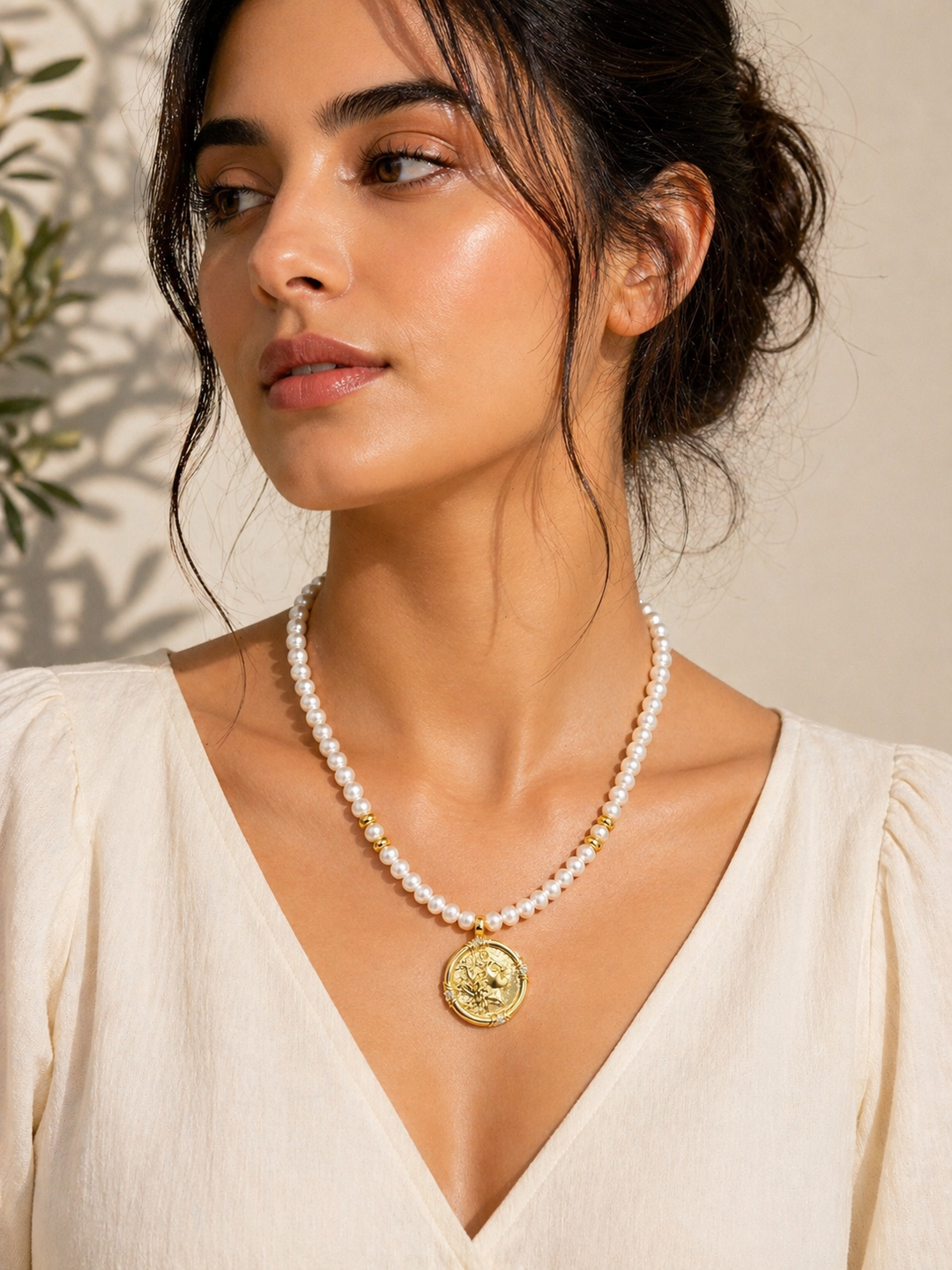 Aurelia Coin Pearl Necklace