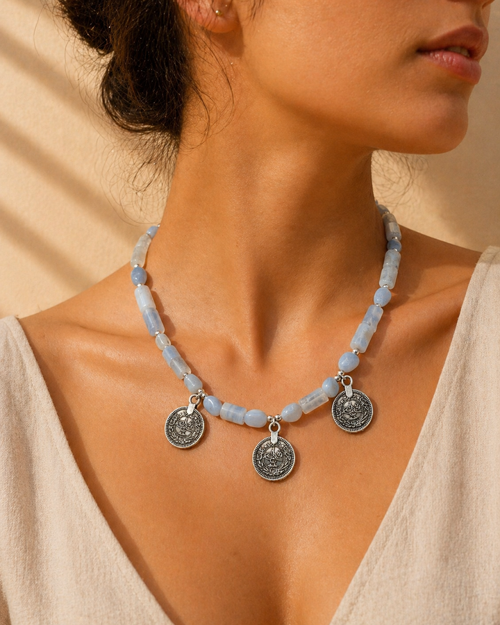 Azure Coin Necklace