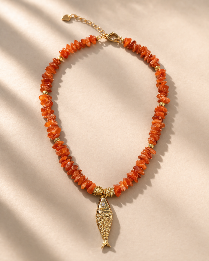 Serena Carnelian Fish Necklace