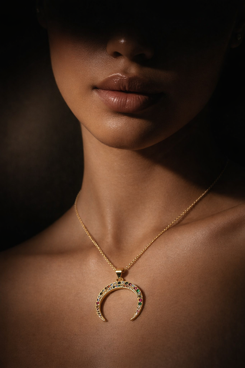 Golden Crescent Necklace
