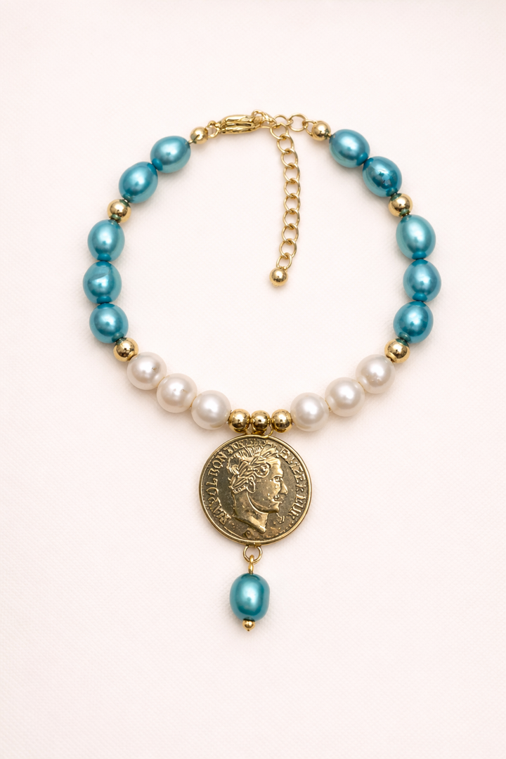 Azzurra Coin Pearl Bracelet