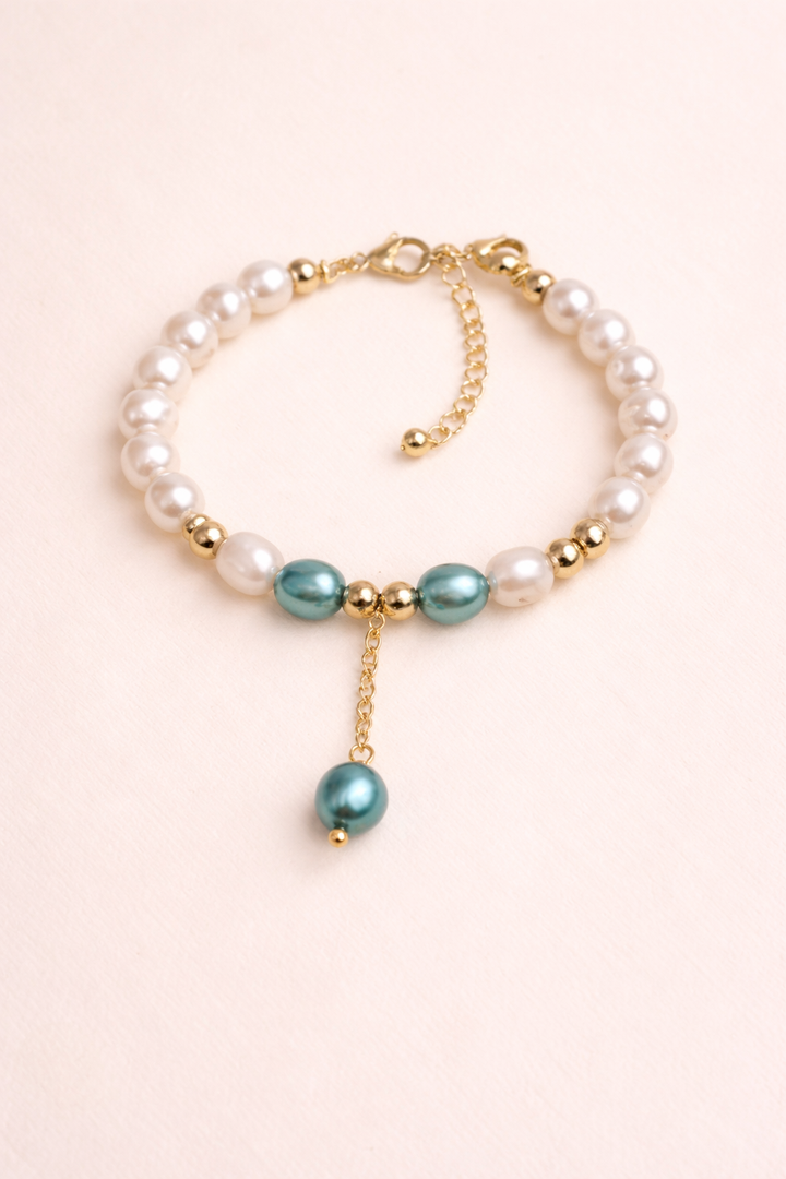 Azure Pearl Drop Bracelet