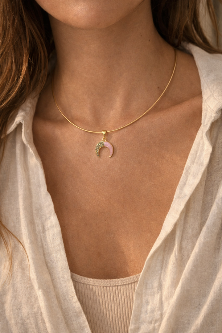 Selene Crescent Wire Necklace