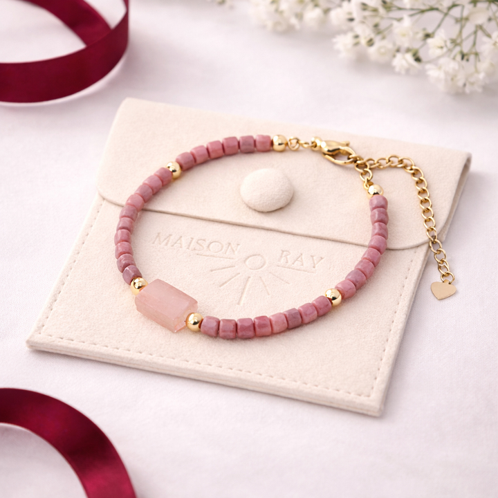 BARCELET MR 17 – soft-toned natural stones with gold accents, warm and refined bracelet