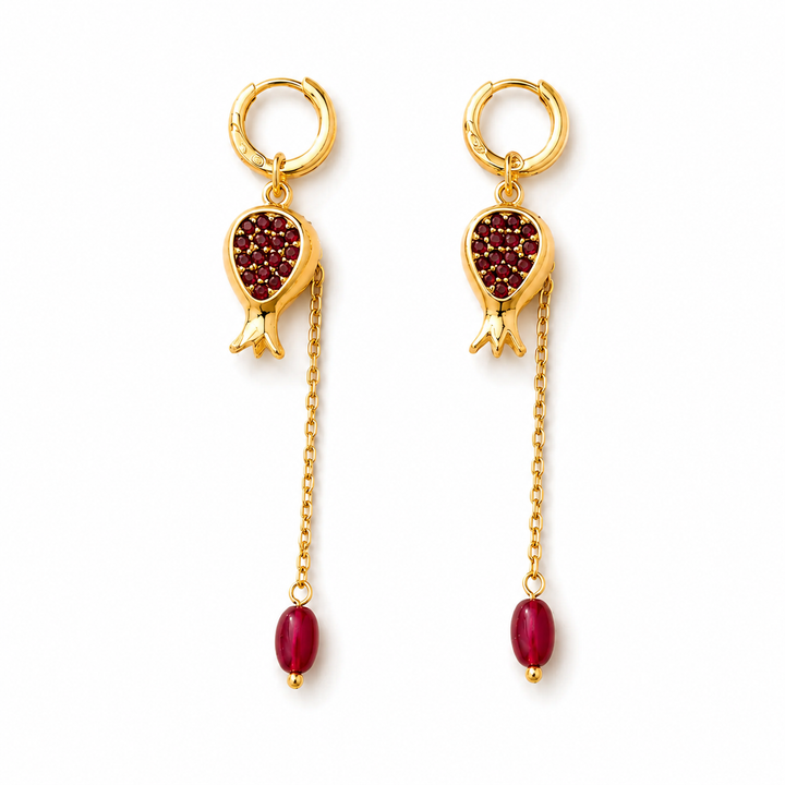 Crimson Agate Drop Earrings
