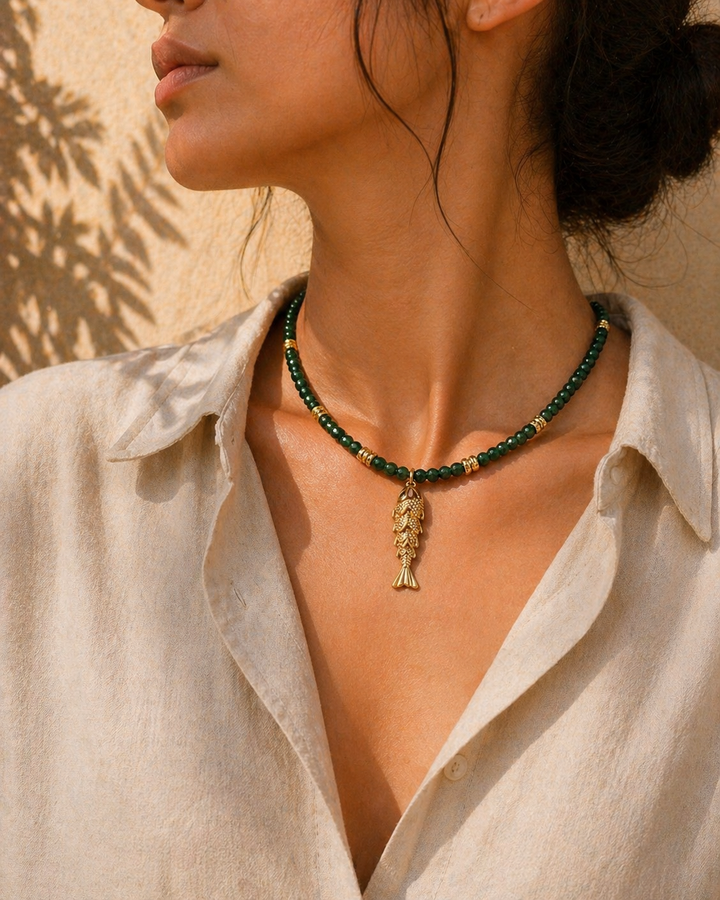 Emerald Koi Necklace