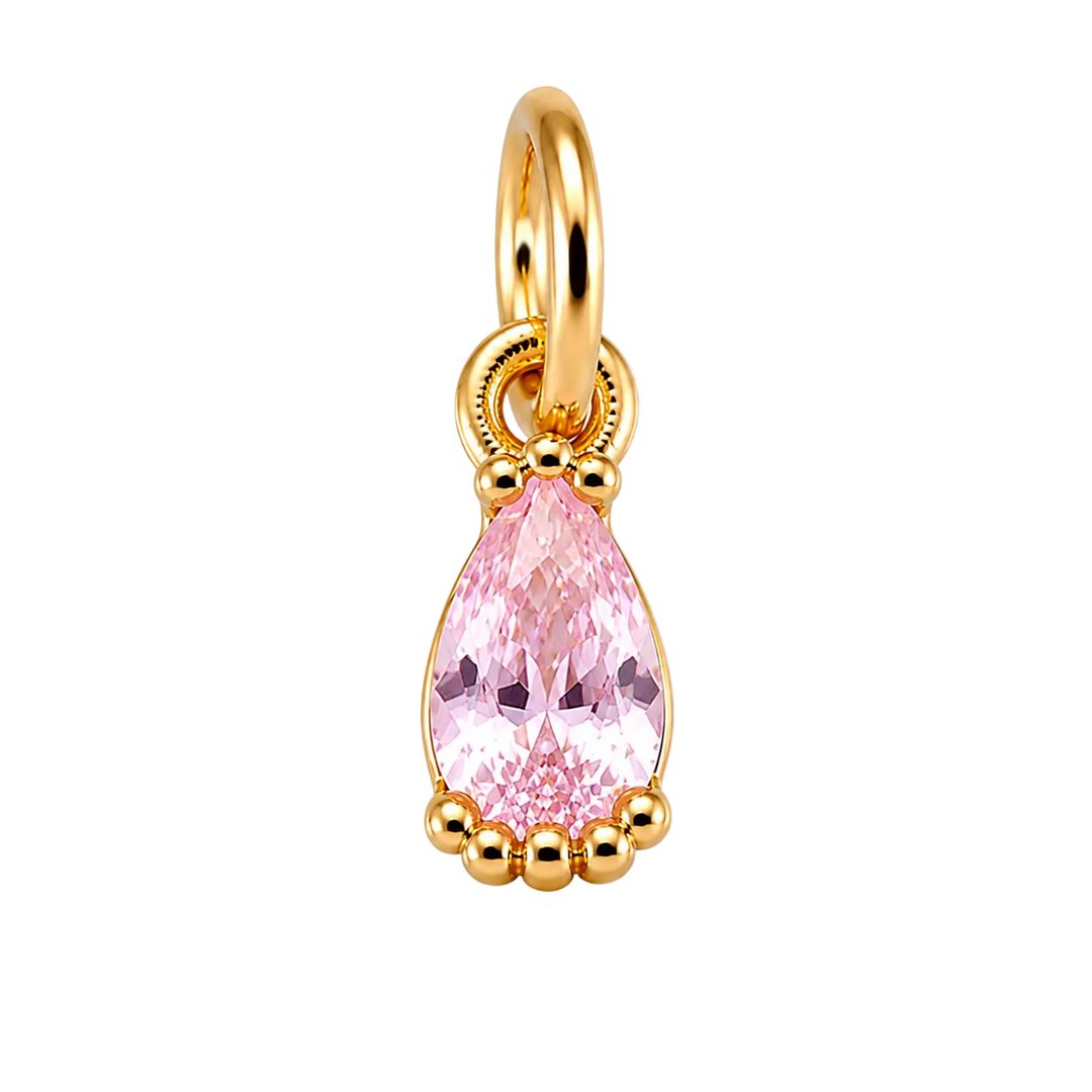 Pink Tourmaline Birthstone Charm