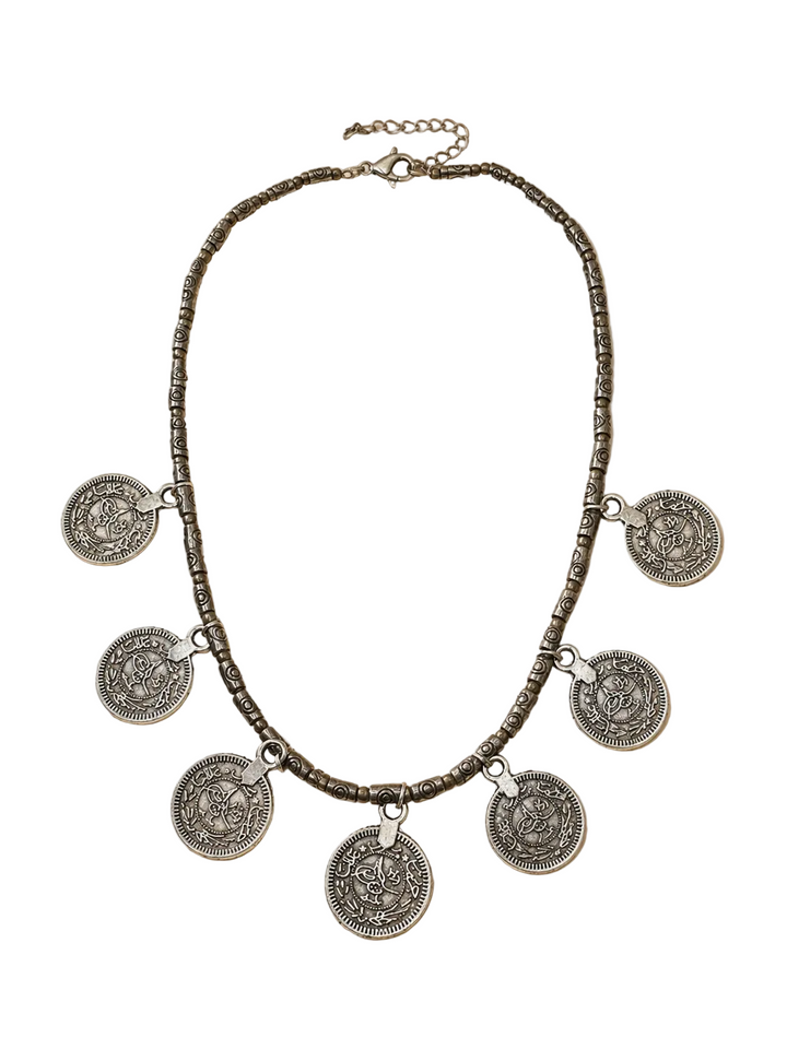 Silver Coin Cascade Necklace